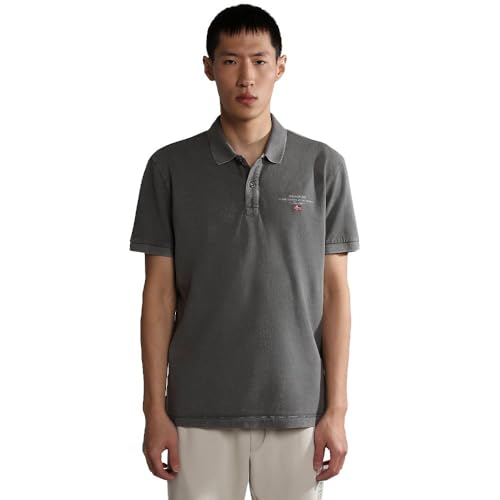 Napapijri Herren Poloshirt Elbas SS 4, Größe:L, Farbe:Gray Granit(H311) von Napapijri