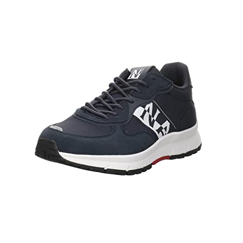 Napapijri Herren Schnürhalbschuhe Match 02 Sneaker Leder-/Textilkombination Freizeit Elegant Schuhe Uni Match Sneaker blau von Napapijri