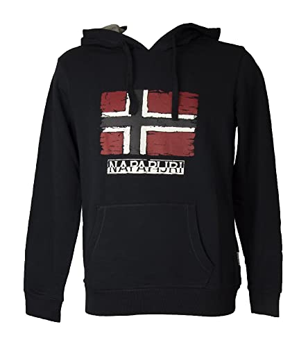 Napapijri Herren Sweatshirt Langarmshirt mit Kapuze und großer Fronttasche Sommerartikel NP0A4GIC BELV H, 176 Blu Marine, L von Napapijri