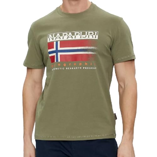 Napapijri Herren T-Shirt V-Neck Olive 3XL von Napapijri