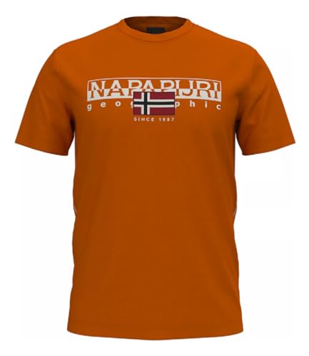Napapijri Herren T-Shirt V-Neck Orange M von Napapijri