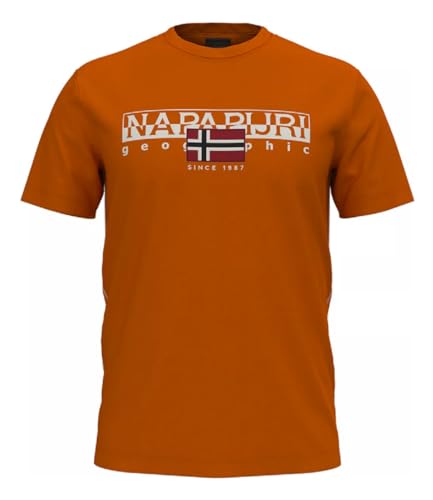 Napapijri Herren T-Shirt V-Neck Orange XXL von Napapijri