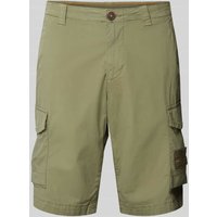 Napapijri Regular Fit Cargoshorts mit Label-Patch Modell 'HORTON' in Oliv, Größe 33 von Napapijri