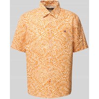 Napapijri Slim Fit Freizeithemd mit Logo-Stitching in Orange, Größe M von Napapijri