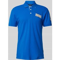 Napapijri Slim Fit Poloshirt mit Label-Patch Modell 'E-AMUNDSEN' in Royal, Größe L von Napapijri