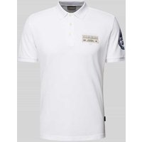 Napapijri Slim Fit Poloshirt mit Label-Patch Modell 'E-AMUNDSEN' in Weiss, Größe XXL von Napapijri