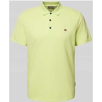 Napapijri Slim Fit Poloshirt mit Logo-Stitching Modell 'EALIS' in Neon Gelb, Größe M von Napapijri