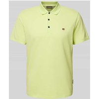 Napapijri Slim Fit Poloshirt mit Logo-Stitching Modell 'EALIS' in Neon Gelb, Größe XL von Napapijri