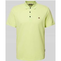 Napapijri Slim Fit Poloshirt mit Logo-Stitching Modell 'EALIS' in Neon Gelb, Größe XXXL von Napapijri