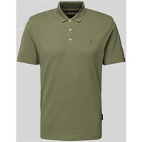 Napapijri Slim Fit Poloshirt mit Logo-Stitching Modell 'EALIS' in Oliv, Größe M von Napapijri