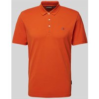 Napapijri Slim Fit Poloshirt mit Logo-Stitching Modell 'EALIS' in Orange, Größe L von Napapijri