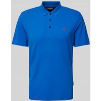 Napapijri Slim Fit Poloshirt mit Logo-Stitching Modell 'EALIS' in Royal, Größe L von Napapijri