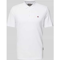 Napapijri Slim Fit Poloshirt mit Logo-Stitching Modell 'EALIS' in Weiss, Größe XXL von Napapijri