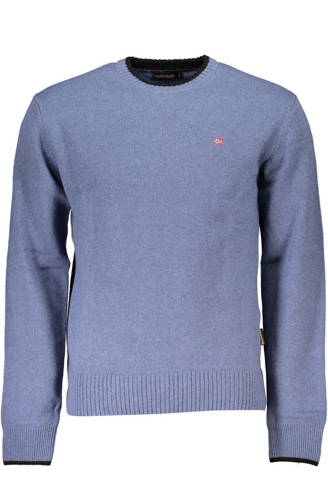 Napapijri Strickpullover Blauer Herren-Pullover: Regular Fit, Rundhals, mit Stickerei-Details von Napapijri