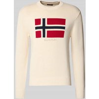 Napapijri Strickpullover mit Rundhalsausschnitt Modell 'MURA' in Offwhite, Größe XXL von Napapijri