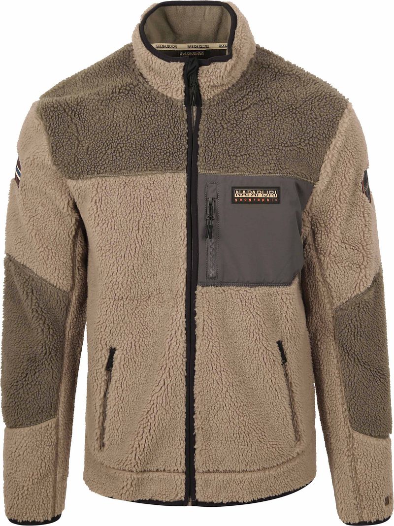 Napapijri Sweaterjacke Yupik Fleece Nature - Größe XL von Napapijri