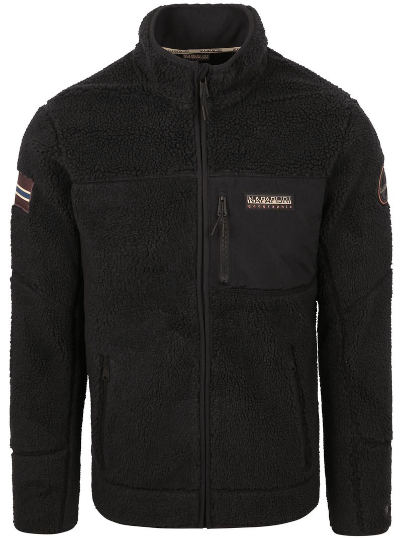 Napapijri Sweaterjacke Yupik Fleece Schwarz - Größe L von Napapijri