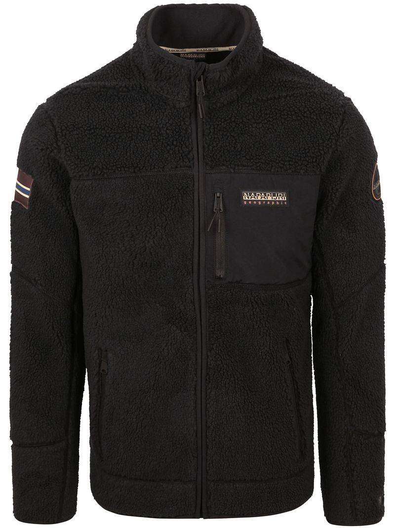 Napapijri Sweaterjacke Yupik Fleece Schwarz - Größe L von Napapijri