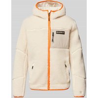 Napapijri Sweatjacke mit Label-Patch Modell 'YUPIK' in Sand, Größe XXL von Napapijri