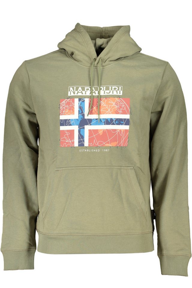 Napapijri Sweatshirt Herren-Sweatshirt Grün: Langarm-Hoodie mit von Napapijri