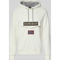 Napapijri Sweatshirt mit Label-Patch Modell 'BURGEE WINT' in Weiss, Größe XL von Napapijri
