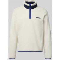 Napapijri Sweatshirt mit Label-Stitching Modell 'DERGANA' in Offwhite, Größe L von Napapijri