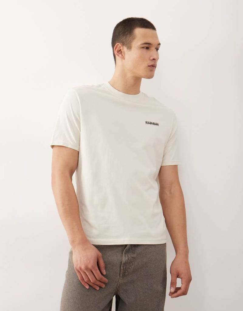 Napapijri - T-Shirt in Wollweiß mit kleinem Logo-Neutral von Napapijri