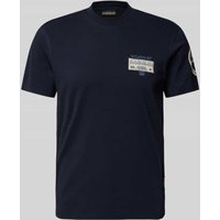 Napapijri T-Shirt mit Label-Patch Modell 'AMUNDSEN' in Marine, Größe L von Napapijri