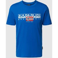 Napapijri T-Shirt mit Label-Print Modell 'AYLMER' in Royal, Größe L von Napapijri