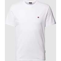 Napapijri T-Shirt mit Label-Stitching Modell 'SALIS' in Weiss, Größe XXXL von Napapijri