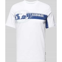 Napapijri T-Shirt mit Label- und Motiv-Print Modell 'MANTA' in Weiss, Größe L von Napapijri