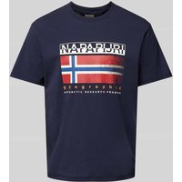 Napapijri T-Shirt mit Label- und Statement-Print Modell 'S-KREIS' in Marine, Größe XL von Napapijri