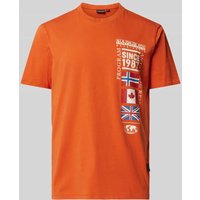 Napapijri T-Shirt mit Motiv-Print Modell 'TURIN' in Orange, Größe L von Napapijri