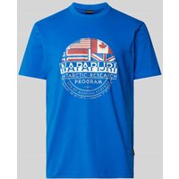 Napapijri T-Shirt mit Motiv-Print Modell 'TURIN' in Royal, Größe L von Napapijri