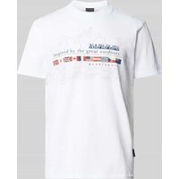 Napapijri T-Shirt mit Motiv-Print Modell 'TURIN' in Weiss, Größe XXL von Napapijri