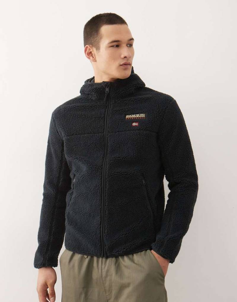 Napapijri - Tynik - Kapuzenjacke aus Fleece in Schwarz von Napapijri