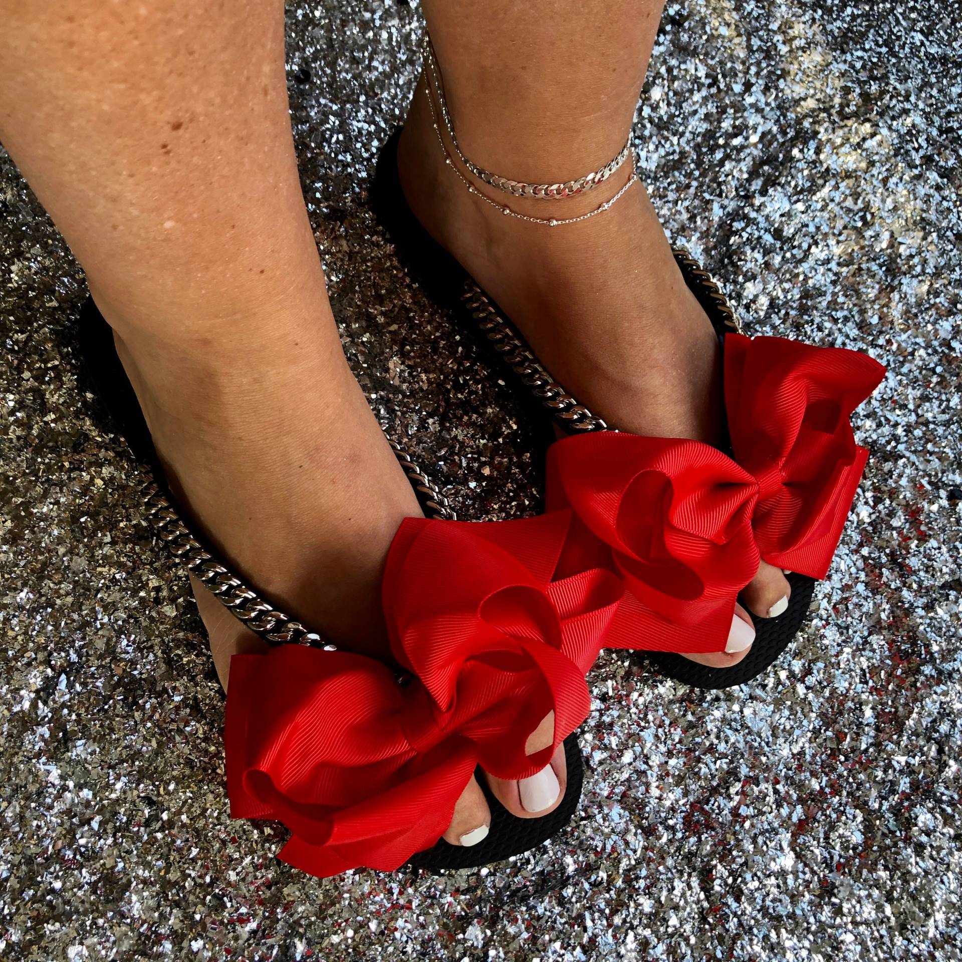 Roter Bogen Custom Designed Handgemachte Havaianas Flip Flops Sandalen von NapoZStudio