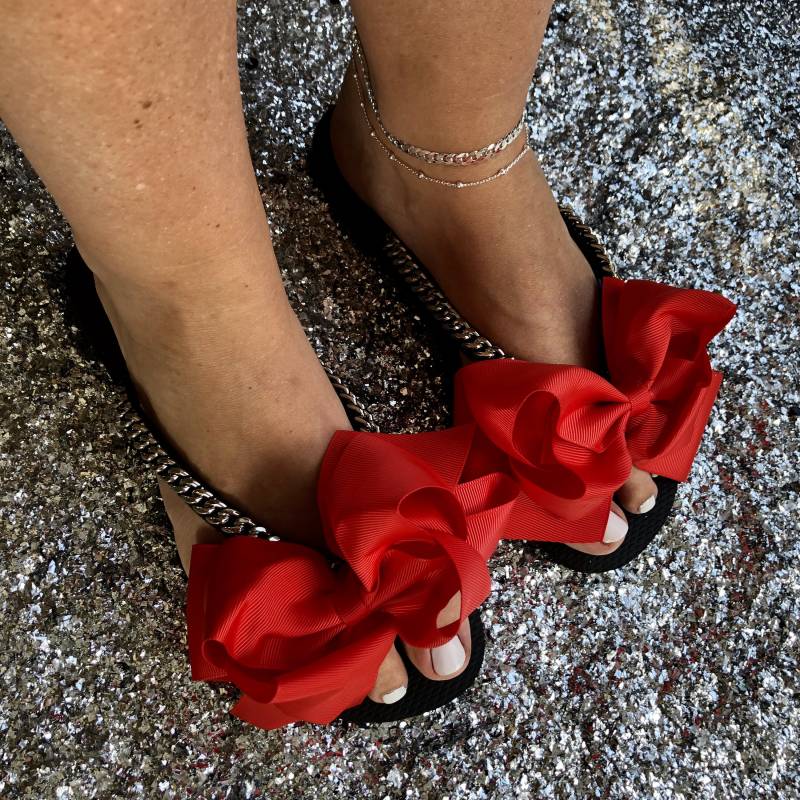 Roter Bogen Custom Designed Handgemachte Havaianas Flip Flops Sandalen von NapoZStudio