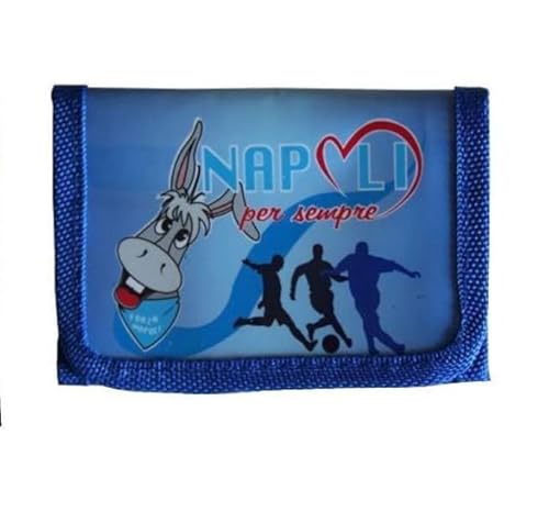 Napoli Fußball-Brieftasche für Kinder, Partenopei-Wallet für Jungen, Klettverschluss., hellblau von Napoli