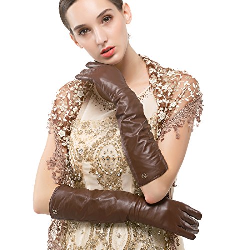 Nappaglo Damen Lange Nappaleder Handschuhe Touchscreen Texting Abendkleid Party Winter Warm Fausthandschuhe … von Nappaglo
