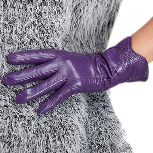 Nappaglo Damen Lederhandschuhe Winter Touchscreen Lammfell Elegant Echtleder Warm Handschuhe Outdoor von Nappaglo