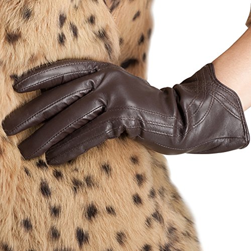 Nappaglo Damen Lederhandschuhe Winter Touchscreen Lammfell Elegant Echtleder Warm Handschuhe Outdoor von Nappaglo