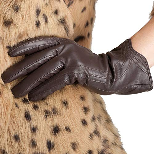 Nappaglo Damen Lederhandschuhe Winter Touchscreen Lammfell Elegant Echtleder Warm Handschuhe Outdoor von Nappaglo