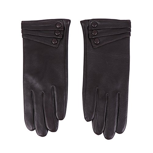 Nappaglo Damen Touchscreen Leder Handschuhe klassische Lederhandschuhe Italienisches Lammfell Winter Warm Handschuhe (Non-Touchscreen) von Nappaglo