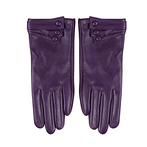 Nappaglo Damen Touchscreen Leder Handschuhe klassische Lederhandschuhe Italienisches Lammfell Winter Warm Handschuhe (Non-Touchscreen) von Nappaglo
