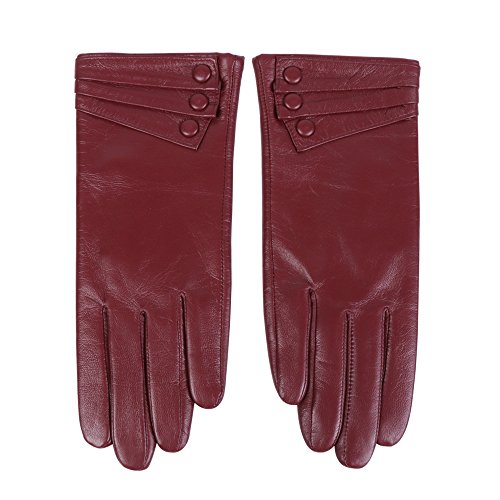 Nappaglo Damen klassische Lederhandschuhe Touchscreen Italienisches Lammfell Winter Warm Reines Kaschmir-Futter Handschuhe