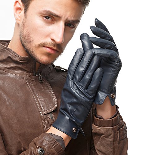 Nappaglo Herren Handschuhe aus echtem Nappaleder Wnter Warme Handschuhe mit Langes Fleecefutter … von Nappaglo