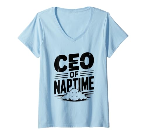 Damen CEO von Naptime: The Ultimate Nap Champion T-Shirt mit V-Ausschnitt von Naptime Enthusiasts United - Dream Big, Nap Hard