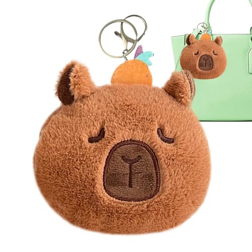 Capybara -Münzhalter - Niedliche Capybara Plüsch, Kleine Münzbeutel | Süße Gefüllte Tiertüte, Capybara Stoffed Animal Tasche, Capybara Keychain Key Ringhalter Clip, Handbeutelmünze Für Frauen von Naqqios