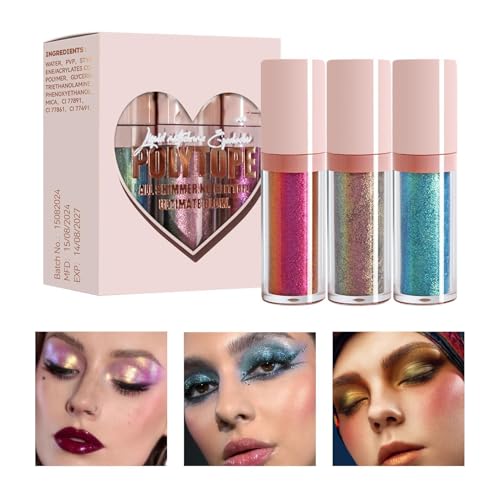 Chameleon Glitter Eyeshadow – Chameleon Liquid Eyeshadow, 3X Multichrome Eyeshadows | Colora Hochschimmernder Lidschatten für langanhaltendes Make-up Chameleon Glitter Eyeshadow – Chameleon Liquid Eyeshadow, 3X Multichrome Eyeshadows | Colora Hochschimmernder Lidschatten für langanhaltendes Make-up von Naqqios